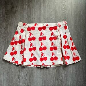 2000s Vintage Cherry Pleated Mini Skirt